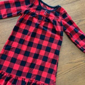 Carters Fleece Plaid Nightgown size 2-3